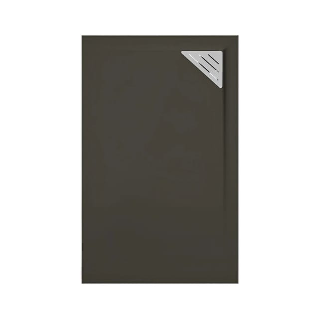 Mineralguss-duschwanne Extra Flach Trinity In Schwarz 80x180 Cm Ablaufschutz In Chrom Ablauf Rechtsbündig