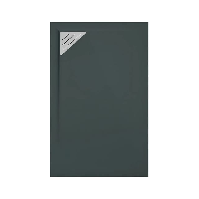 Mineralguss-duschwanne Extra Flach Trinity In Anthrazit 90x190 Cm Ablauf Linksbündig