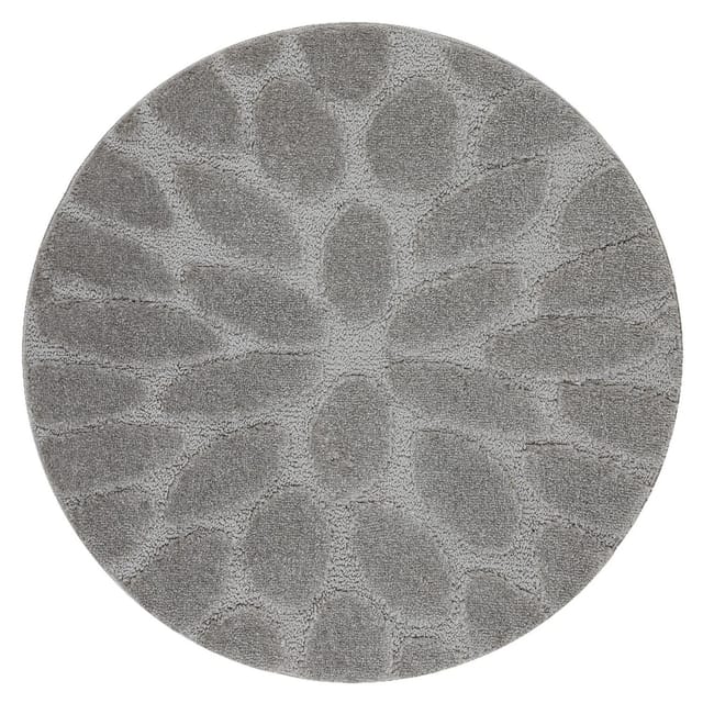 Badteppich Supreme Kreis Stones, Steine, Rutschfest, Weich – Grau Grey Rotondo 50 Cm