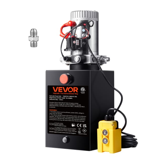 Hydraulikpumpe Hydraulikaggregat 12 V Hydraulikaggregat 1600 W, Einfachwirkende Hydraulikpumpe Hydraulic Power Pack, 5 Gal Tank Hand Pump Hydraulikaggregat, Für Aufzüge, Gabelstapler Usw. - Vevor