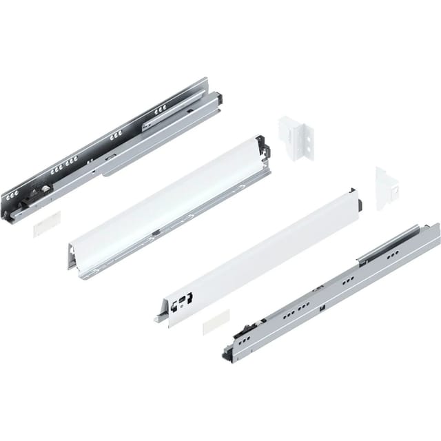 Tandembox Antaro N Schubladenschienen-set 1 Paar, 65kg 550mm Vollauszug Otion Seidenweiß - Blum