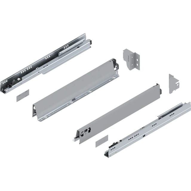 Tandembox Antaro N Schubladenschienen-set 1 Paar, 65kg 500mm Vollauszug Otion Grau - Blum
