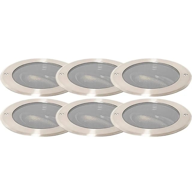 Set Mit 6 Bodenstrahlern Stahl Ar111 Verstellbar Ip65 - Delux Honey