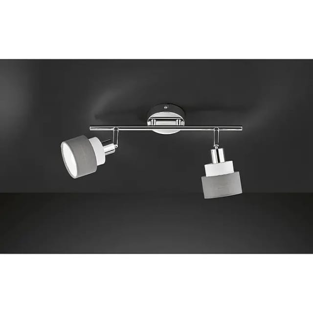 Brilliant Lampe Naples Spotrohr 2flg Chrom/grau/weiß Metall Grau 2x D45, E14, 28 W