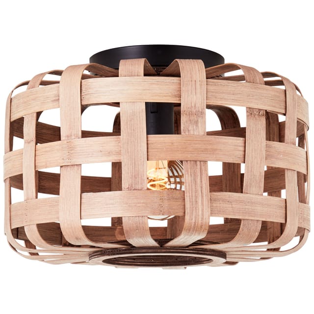 Brilliant Lampe Woodline Deckenleuchte Bambus 36cm Metall/textil Braun 1x A60, E27, 60 W