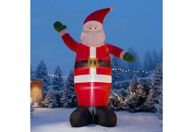 Xxl Led Weihnachtmann Selbst Aufblasbar - 400 Cm - Riesen Nikolaus Garten Deko Beleuchtet
