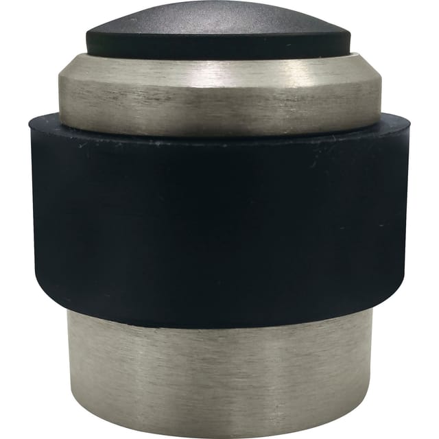 Marchesi Boden- Und Wandtürpuffer, Gummi Schwarz Ø 35 Mm, Aluminium