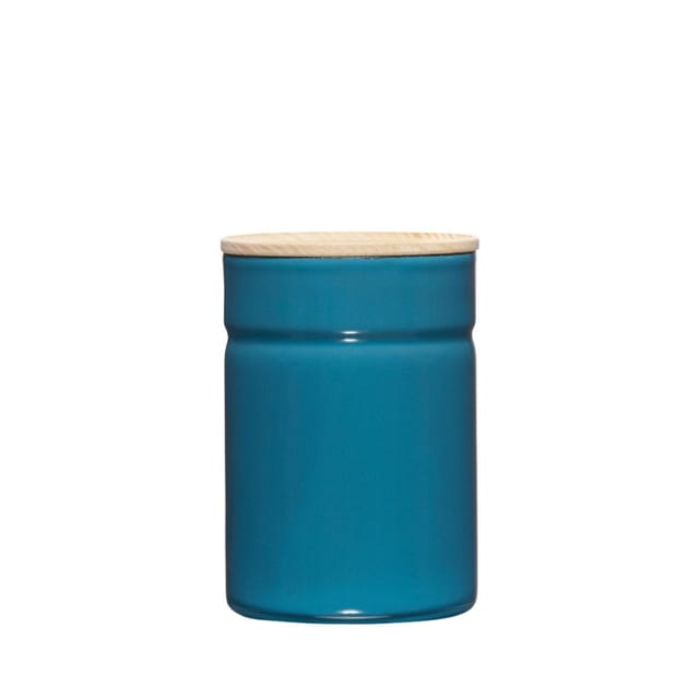 Riess Vorratsdose Mit Eschenholzdeckel Ø8cm 0,49l Blue Emaille