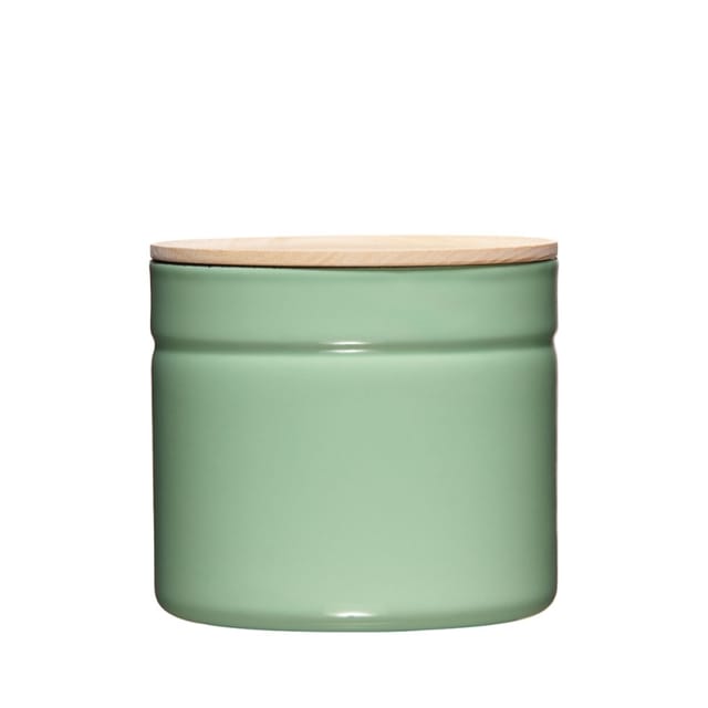 Vorratsdose Mit Eschenholzdeckel Ø13cm 1,26l Green Emaille