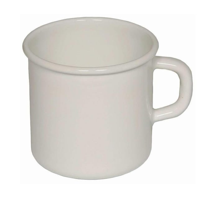Riess Topf (becher) Mit Bördel Ø9cm 1/2 Liter Emaille Classic Weiss Induktion