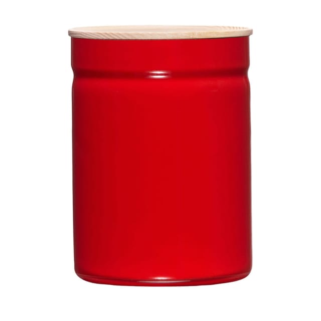 Riess-kelomat - Riess Vorratsdose Mit Eschenholzdeckel Ø13cm 2,06l Tomato Emaille