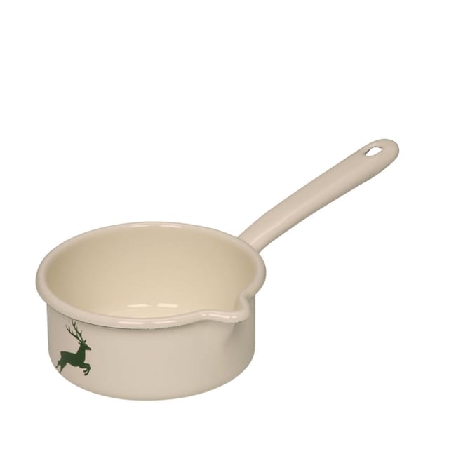 Riess Stielkasserolle Mit Großem Ausguss ⌀14cm 0,8l Hirsch Grün Emaille