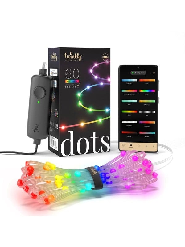 Dots Vernetzte Lichterkette Ip20 3m 60 Leds Rgb Transparenter Draht - Twinkly