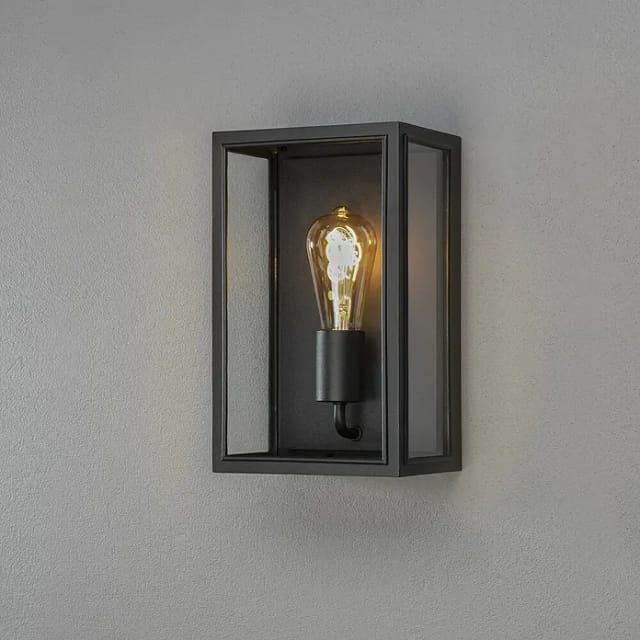 Konstsmide Lighting - Außenwandlaterne Carpi Stahl Schwarz Mit Klarglas, Höhe 30cm