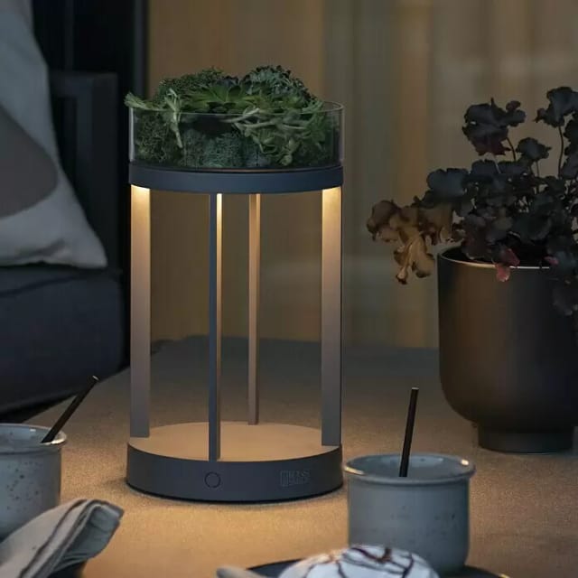 Konstsmide Lighting - Led Outdoor Tischlaterne Chieti Per Usb Aufladbar, Grau Höhe 25cm