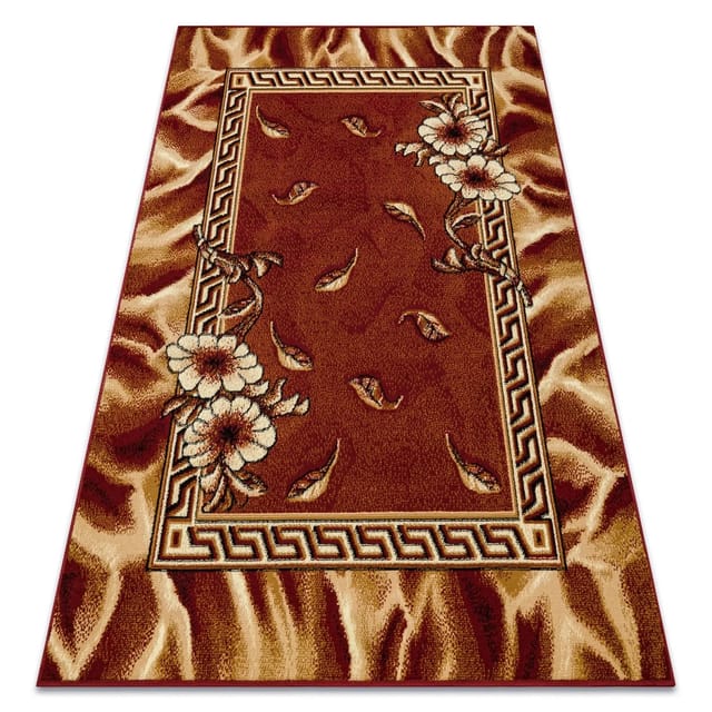 Teppich Bcf Morad Trio Klassisches Blumen, Blätter - Weinrot Red 80x150 Cm