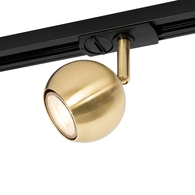 Moderner 1-phasiger Schienenstrahler Schwarz Mit Gold - Iconic Gissi