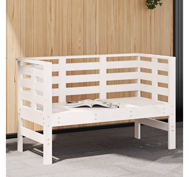 Vidaxl - Gartenbank Weiß 111,5x53x71 Cm Massivholz Kiefer