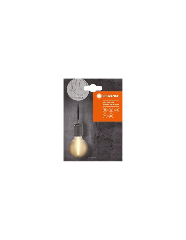Ledvance - Vintage 1906 Pendelleuchte Bobbin E27, Gun Metal, Max. 25w (led 15w), E27 Sockel, Innenraum-pendelleuchte, Runder Baldachin, Kombination Mit 1906 Vintage- Oder Smarten Lampen