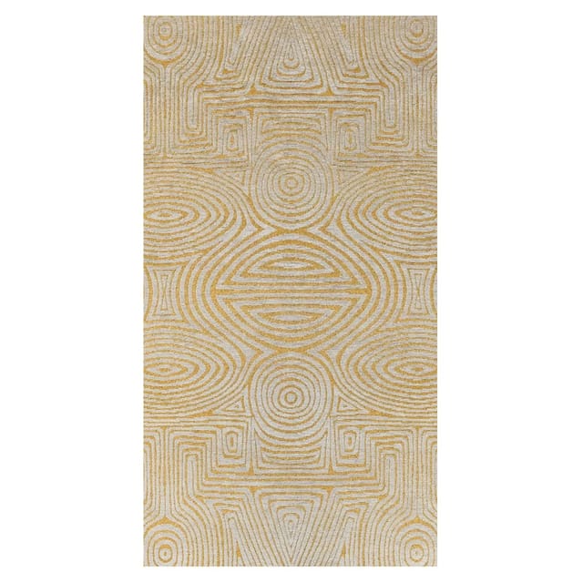 Beneffito - Teppich – Kollektion Tabasco – Golden Beach – Teppich – Gold – 80 X 150 Cm – Gemusterter Teppich, Handwerklich Gefertigt, Weberei In Belgien – Hochwertiger Moderner Teppich