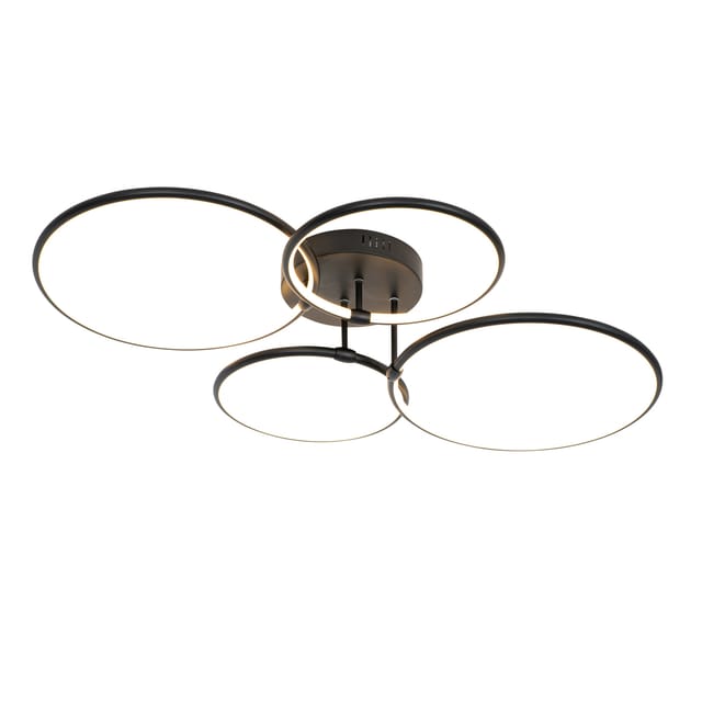 Design Deckenleuchte Schwarz Inkl. Led 3-stufig Dimmbar 4-flammig - Joaniqa