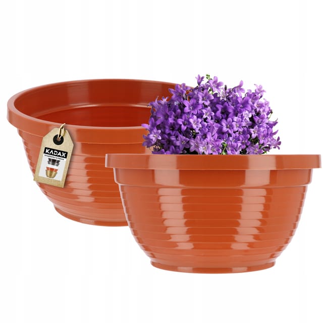 Kadax - Blumenschale Aus Kunststoff, Pflanzkübel, 26 Cm, Terrakotta