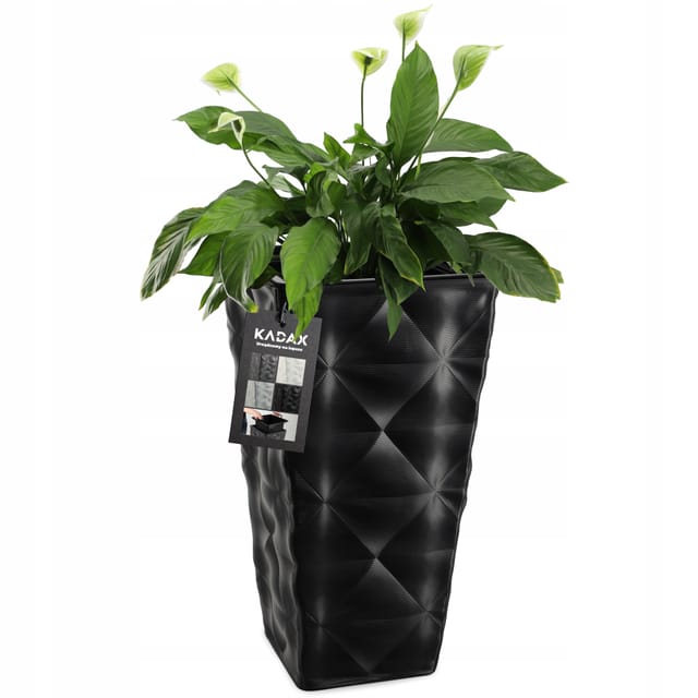Kadax - Blumentopf Mit Einlage, Pflanzkübel, Aus Kunststoff, 40 Cm, Schwarz