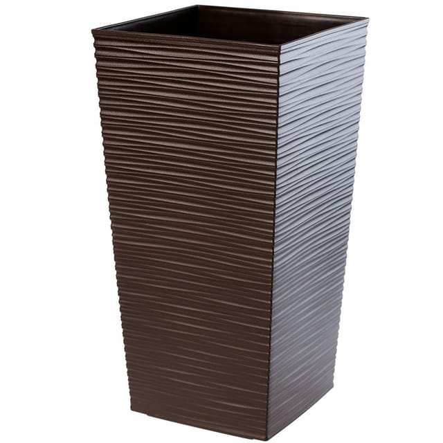 Kadax - Blumentopf, Mit Einlage, Aus Kunststoff, Pflanzkübel, 40 Cm, Mokka