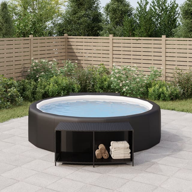 Outdoor-regale 2 Stk. Schwarz Poly Rattan - Vidaxl
