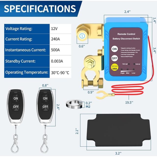 12v 240a Fernbedienung Batterietrennschalter, Auto Kill Switch, Fernbedienungsschalter Für Auto Lkw Boot