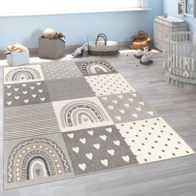 Kinderteppich Teppich Kinderzimmer Mädchen Jungs Verschiedene Motive Und Größen 133x190 Cm, Grau 4 - Paco Home