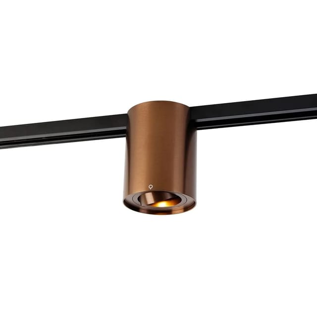 Moderner 1-phasiger Schienenstrahler Dunkelbronze - Iconic Rondoo Up