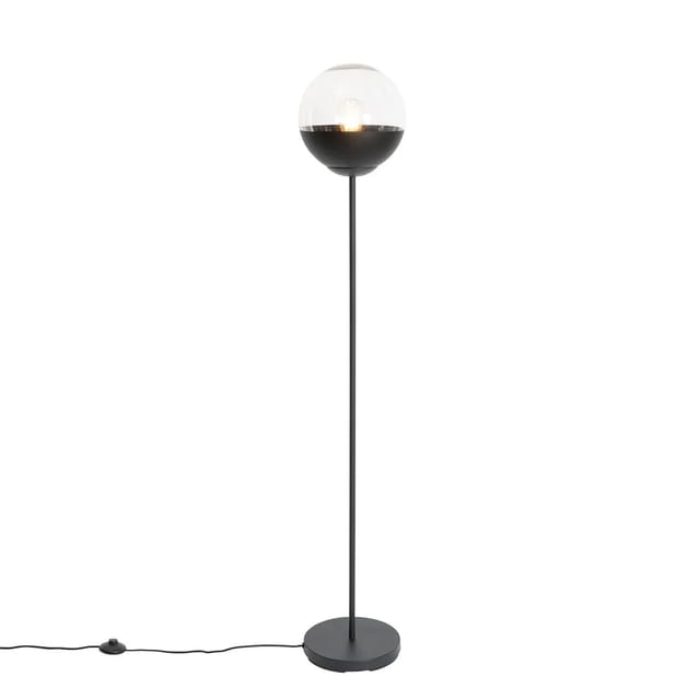 Retro-stehleuchte Schwarz Mit Klarem Glas - Eclipse