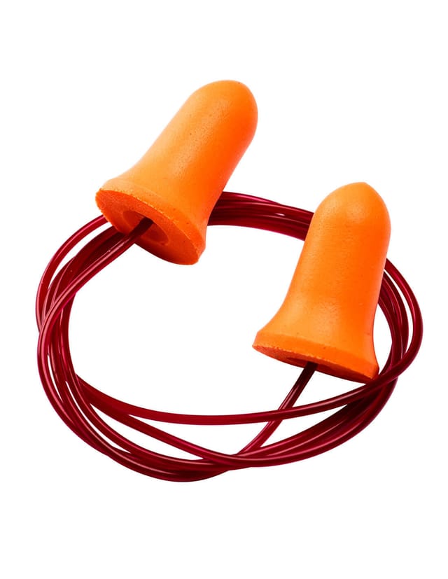 Pack Mit 200 Paar Bell Confort Schaumstoff-ohrstöpseln Pu + Orangefarbenem Kabel