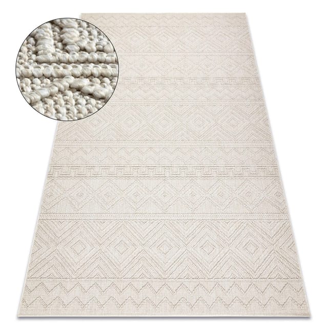 Rugsx - Teppich Jersey 19234 Creme - Rauten, Struktur, Schleife Boho Beige 140x190 Cm