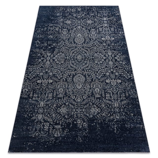 Teppich Wolle Jade 45008/500 Ornament Dunkelblau / Beige Osta Blue 160x230 Cm