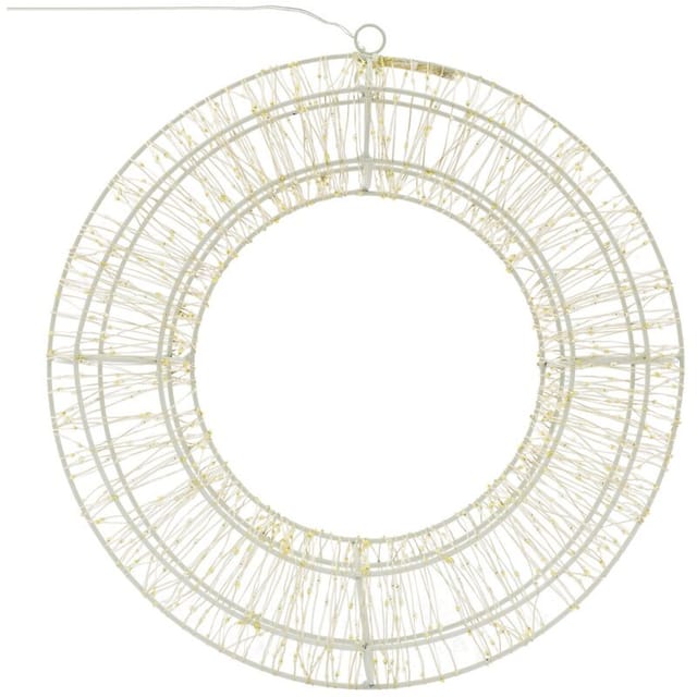 Ecd Germany Led Metall Kranz Ø50cm Mit 1440 Leds, Warmweiß, Hängekranz Mit Timer, Ip44 Wasserdicht, Innen/außen, Strombetrieben, Led Metallkranz Weihnachtskranz Lichterkranz Türkranz Weihnachten Deko