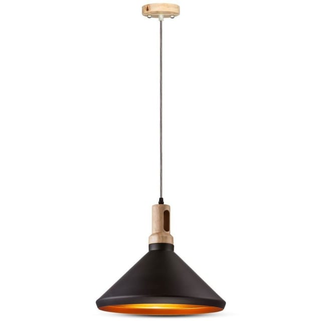 Modern Hängendes Licht 1mt E27 Elegant Stylish Ф350mm - Mod. Vt-7535 Sku 3764 - Schwarz Holz