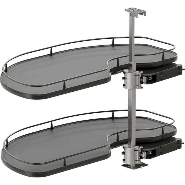 Vauth-sagel Karussell Eckschrank Cornerstone Maxx Set Planero - Schrankauszug Küche - Moderner Organizer Für Den Eckschrank, Kb 1000mm Fb 600mm Links, Stahl/holz Lava