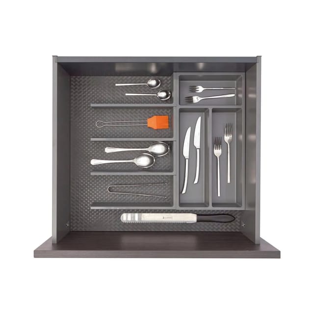 Besteckeinsatz Mit Trenner Basis-set 3 Tiefe 500/550mm, Dunkelgrau - Ninka
