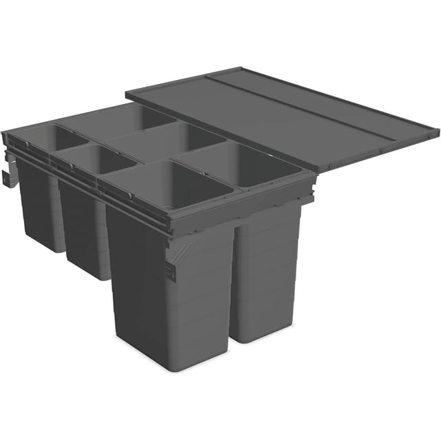 Mülltrennsystem Set Eins2fünf - Einbaumülleimer 6 Fächer Für Kb 900/nl 500, Grau - Ninka