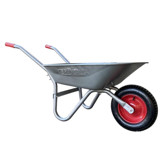 Schubkarre 85 Liter, Schiebkarre, Materialtransporter, Gartenkarre, Pneumatisches Rad, Einfache Montage, Rutschfeste Griffe, Großes Fassungsvermögen, Grau, 12 Kg - Toolland