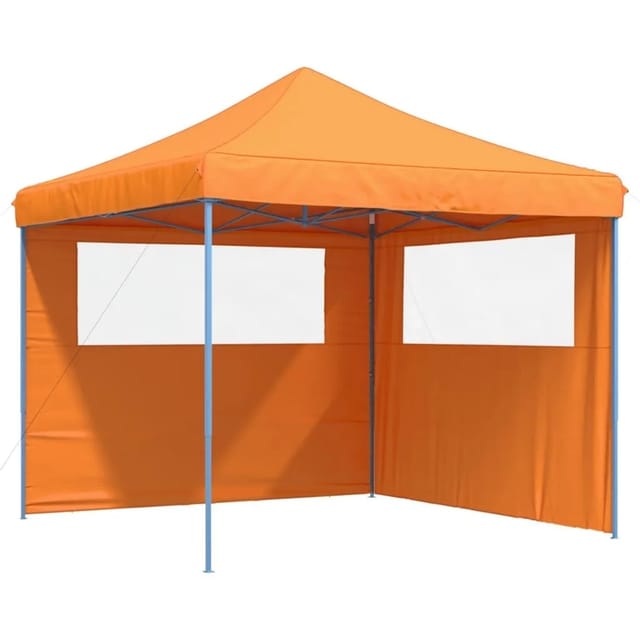 Partyzelt Faltbar Pop-up Mit 2 Seitenteilen Orange Vidaxl