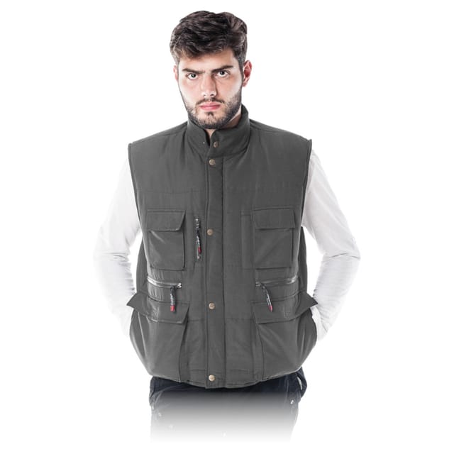 Gepolsterte Arbeitsweste Mit Vielen Taschen Grau Xxxl