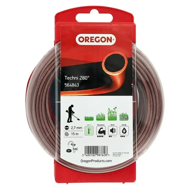 Trimmerfaden Rund Techni 280° Braun/schwarz Ø2.7mm/15m Oregon 564843
