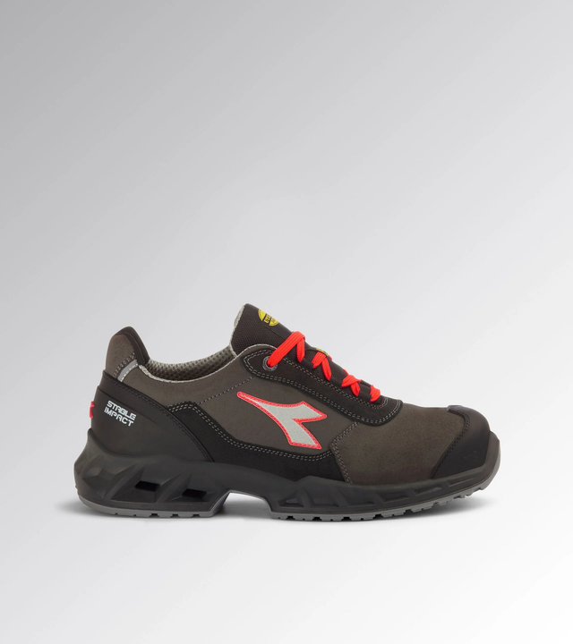 Shark Stable Impact Leather Low S3 Src Esd-sicherheitsschuhe - - Schwarz / Rot - Diadora
