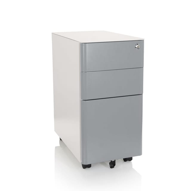 Rollcontainer Color I Metall Weiß / Grau Hjh Office