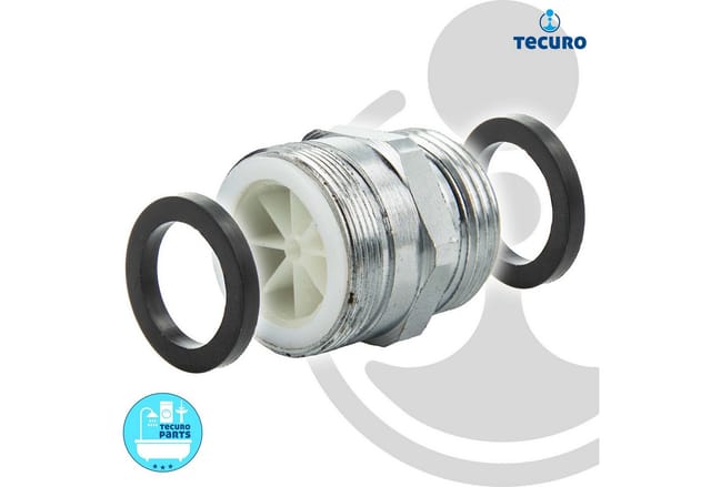 Tecuro - Aufnahme Adapter Übergangsstück M28 X 1 Ag Mit Strahlregler X 3/4 Zoll Ag, Ms Hochglanzverchromt