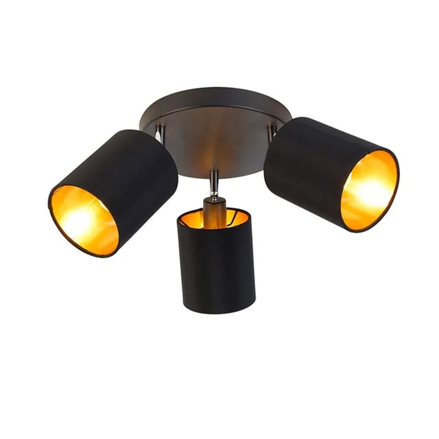 Spot Schwarz Mit Goldener Innenseite 3-licht - Lofty