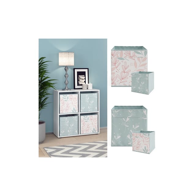 Vicco - Raumteiler Tetra, Weiß, 72.6 X 72 Cm Mit 4 Faltboxen Opt.1